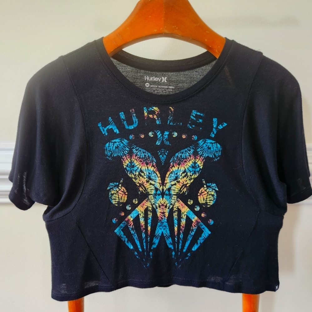 Hurley Womans Black Crop Top Tee Size M